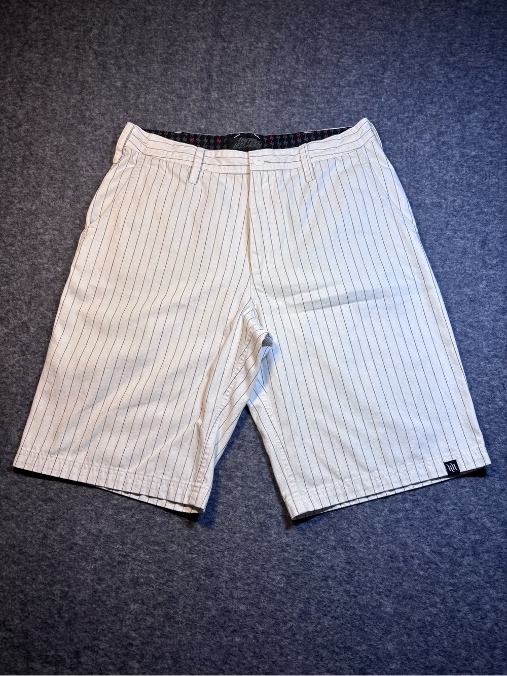 Hart and Huntington White Pinstripe Shorts